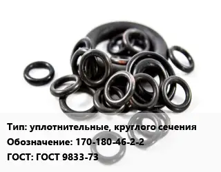 Кольцо РТИ уплотнительные, круглого сечения 170-180-46-2-2 ГОСТ: ГОСТ 9833-73